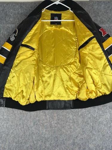 Pittsburgh Steelers Vtg Men’s Leather Letterman Bomber Jacket NFL Logo Sz Medium - Picture 4 of 9