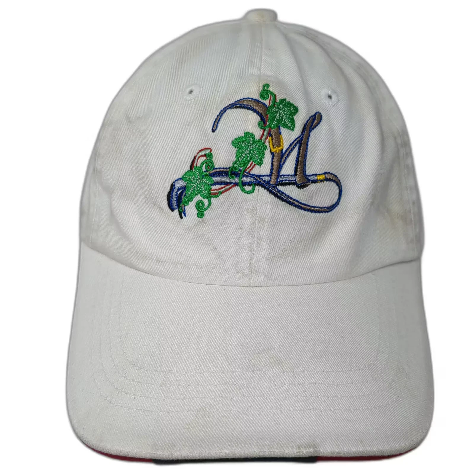 Port Authority White Baseball Cap One Size Adjustable Embroidered Cotton Hat
