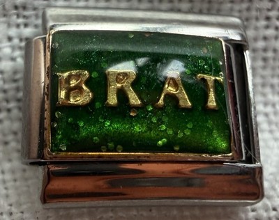 #17/21 VINTAGE  BRAT  ORIGINAL Italia CHARM Glitter Collection SINGLE Link 9mm