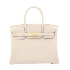 HERMES Birkin 30 Craie Handbag Togo Off-White Gold Hardware #RC009
