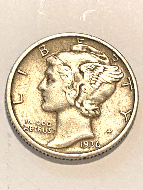 1936 Silver Mercury Dime Higher Grade