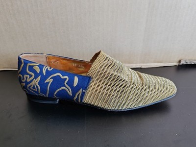 Armando Pollini Slipper 38,5 gold-navy