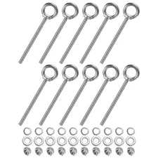 10-Sets Stainless Eyebolt M8x120mm Shoulder Lifting Eye Bolt with Nuts Washers