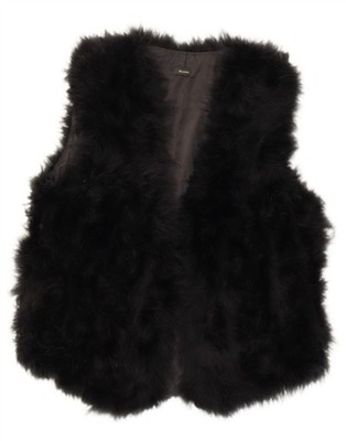 Riani Womens Fur Gilet UK 12 Medium Black Real Fur AL01