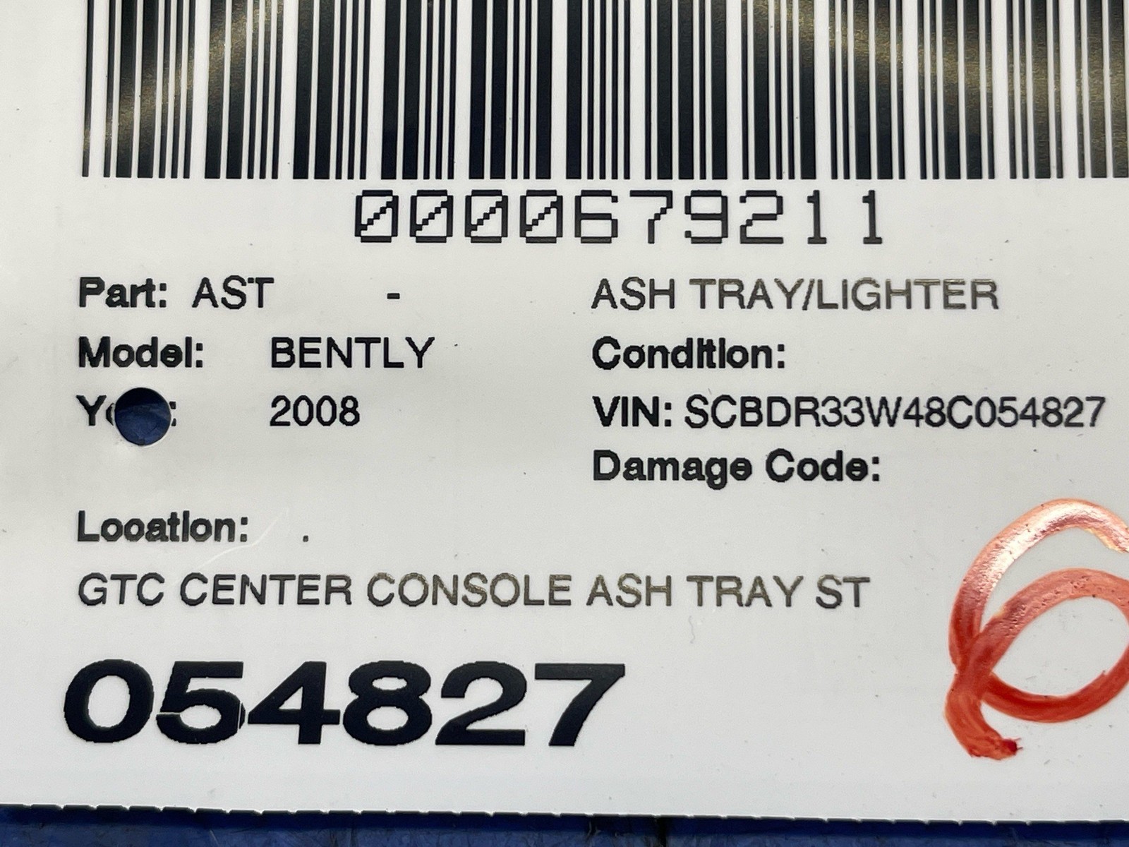 2006-2013 BENTLEY CONTINENTAL GTC CENTER CONSOLE ASH TRAY STORAGE BOX OEM