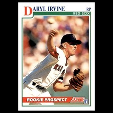 Daryl Irvine Rookie #333 1991 Score Boston Red Sox Baseball Card MLB. rookie card picture