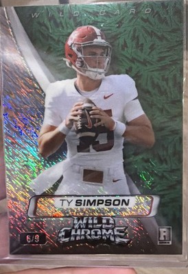 2025 Leaf Metal - Ty Simpson #168 Green Prismatic /7 (RC)