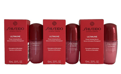 3x SHISEIDO GINZA TOKYO ULTIMUNE POWER INFUSING SERUM 0.33oz 10ml Ea NEW IN BOX