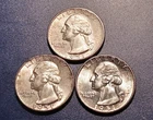 Lot of (3) Choice/Gem BU 1951-P & D Washington Quarters