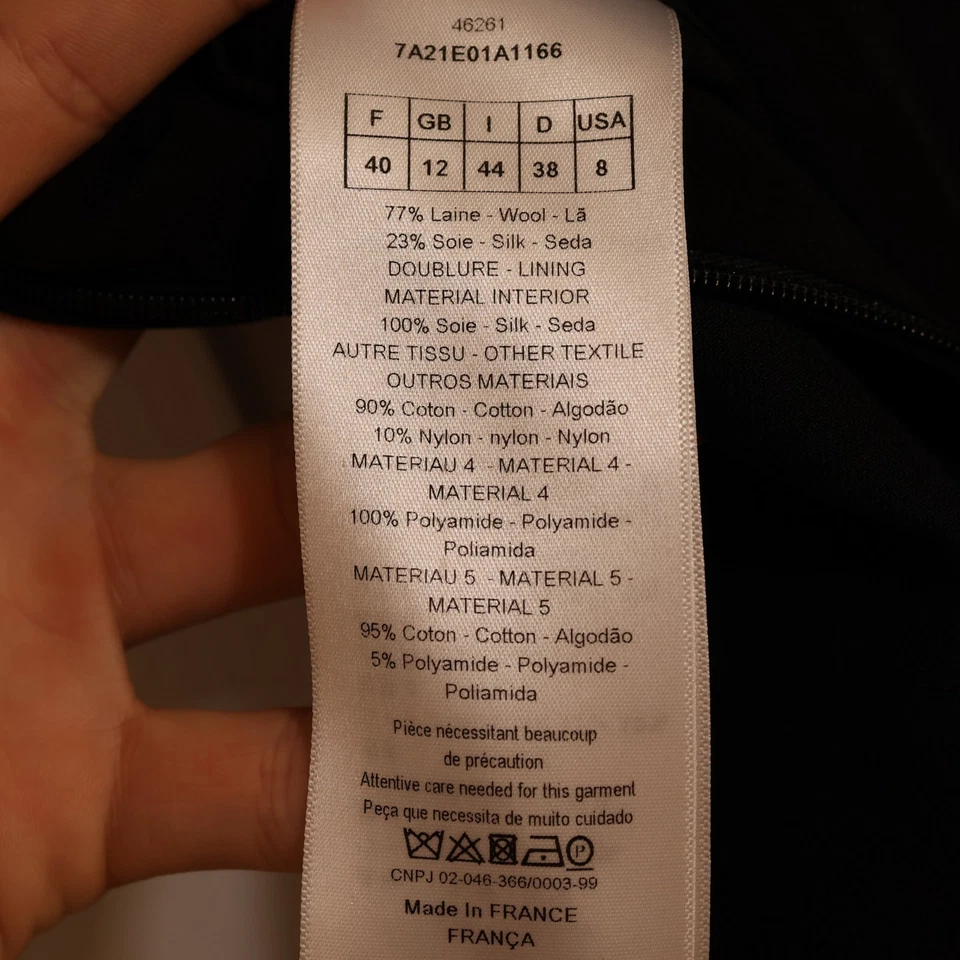 Christian Dior Vestido Negro Con Corpiño Transparente Lana Mezcla Seda Falda US 8/L Foto 4 de 4