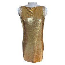 Versace for H&M Shimmering Gold Mini Dress Size 4 RARE