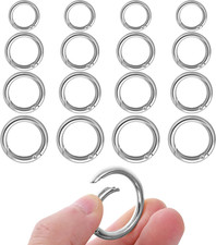 16PCS Trigger Metal Spring O Rings round Carabiner Clip Snap Trigger Spring Keyr