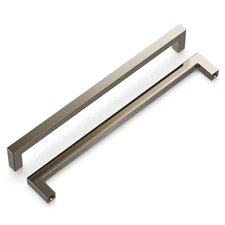 Polished Nickel Cabinet Handle Pulls Solid Metal Core 224mm Quality Hardware
