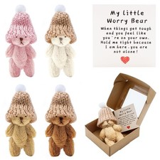 4 PCS Mini Worry Bear with A Hat, Positive Mini Bears, Little Worry Bears in ...