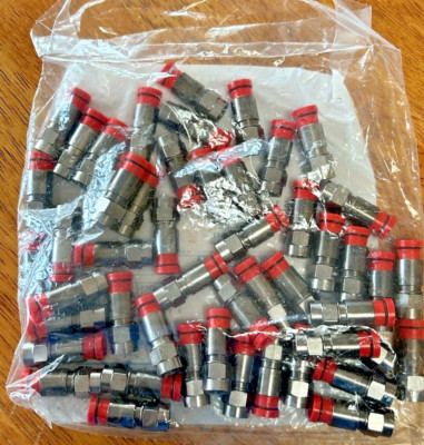 50pcs Thomas and Betts/Beldon RG6 coax F connector RED - SNS1P6U | eBay