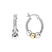 Zeeme Silver Ohrschmuck Creolen 925/- Sterling Silber Rhodiniert/Rosé 6 Kugeln