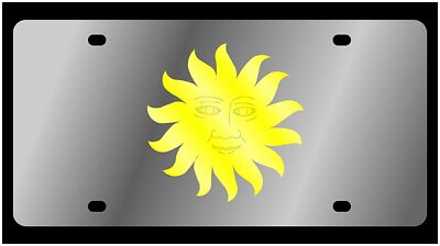 Smiling Sun Stainless Steel License Plate (Chrome)