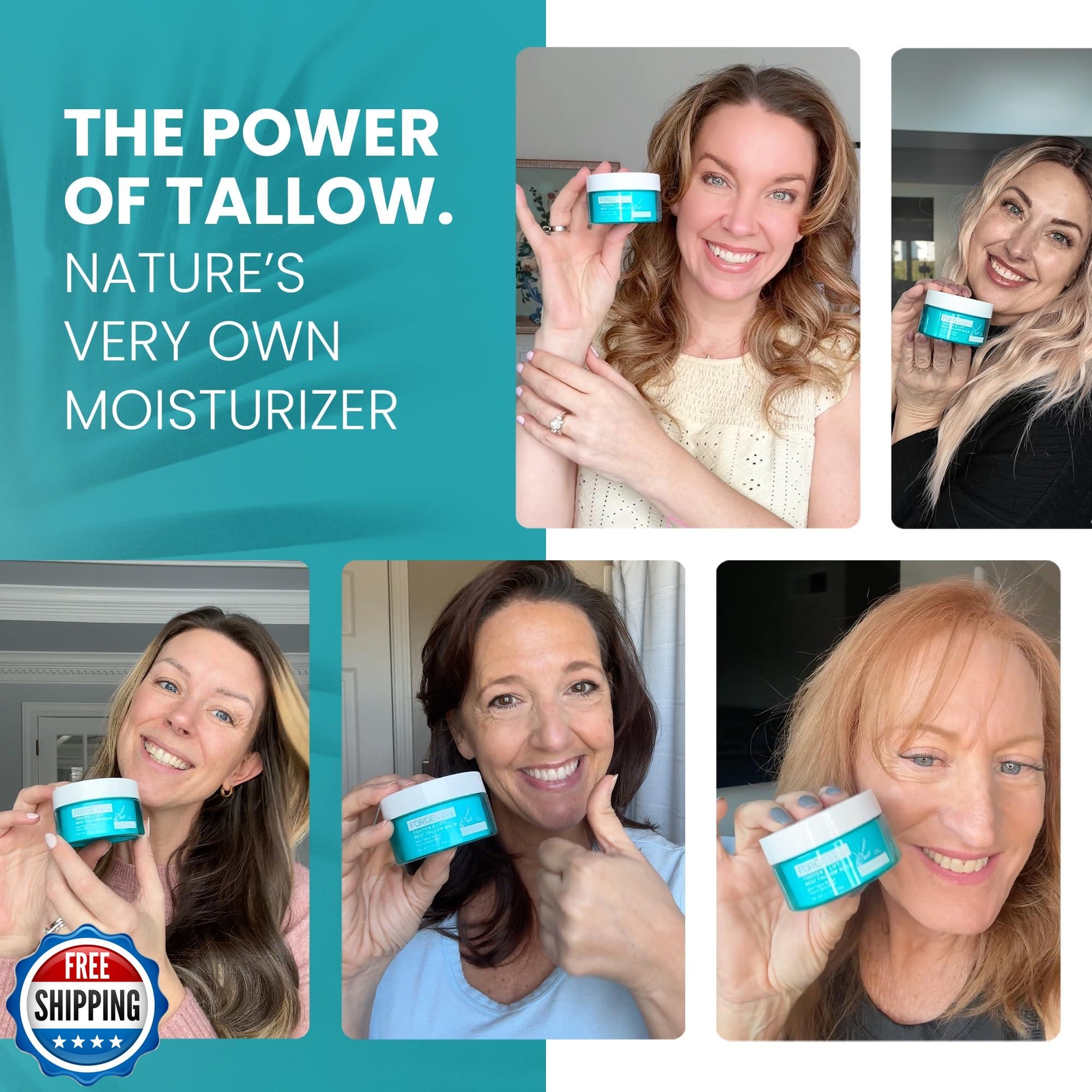 Forge Skin Beef Tallow Anti-Aging Cream for Face, Tightening &amp; Lift Neck