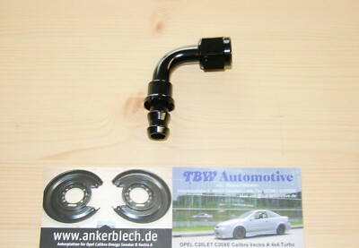 AN4 Alu Fitting 90 ° *NEU* Dash 4 Schlauch Anschluss push on 7/16 20UNF schwarz