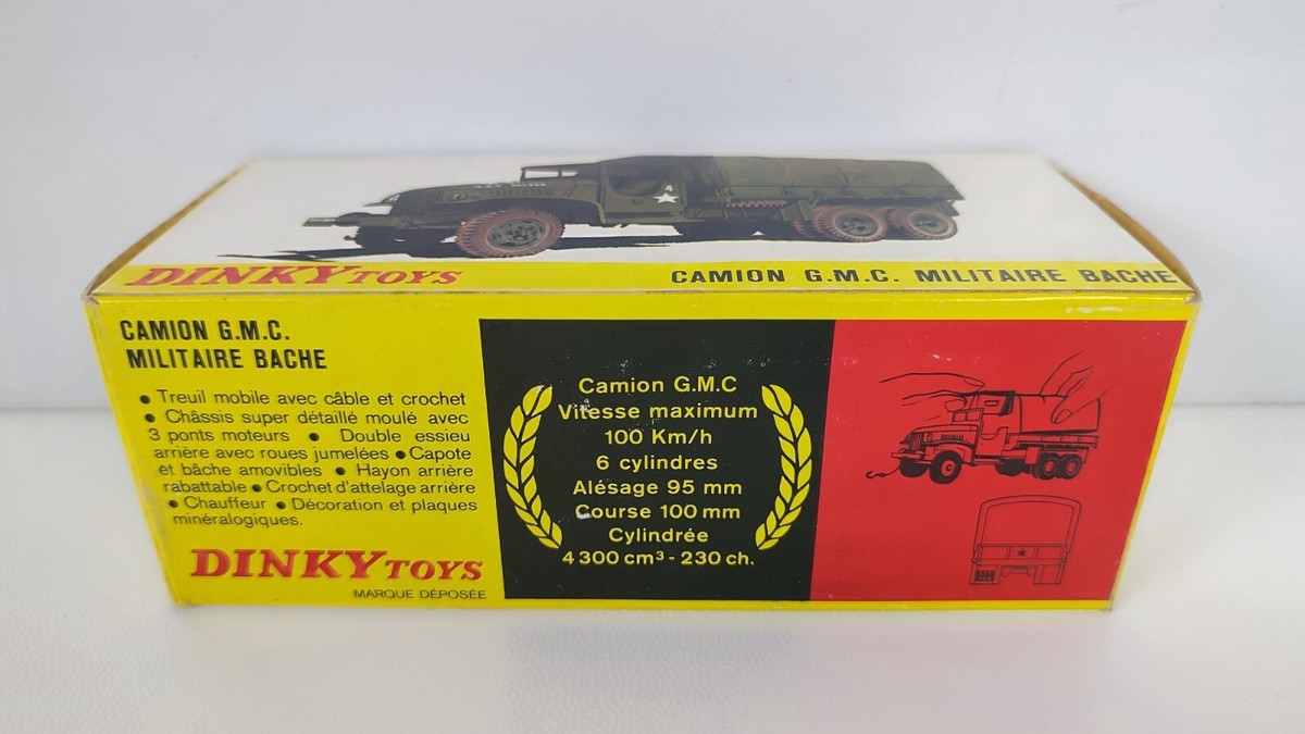 RARE ! Dinky Toys N°809 Camion GMC Militaire Bâché échelle 1:43 - France - Avec Boîte