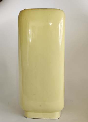 Napco Dragon vase MCM mid-century modern rectangular monochrome yellow 12" EUC - Picture 6 of 8