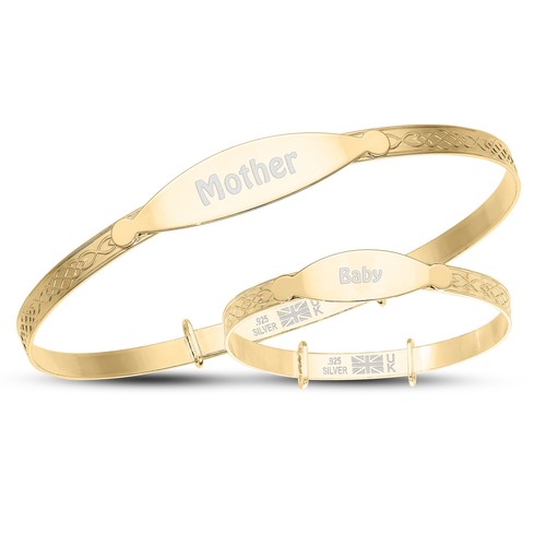 Dolce Valentina Personalised Mother and Baby Bangles Gift Sterling Silver 925 - Picture 18 of 37