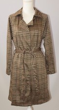 Papillon Love Tree Plaid Long Jacket Brown Red Sz S Nwt Msrp $295