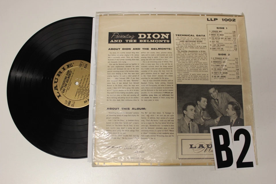 Presenting Dion and the Belmonts 1959 Record lp original vinyl album Foto 3 de 3