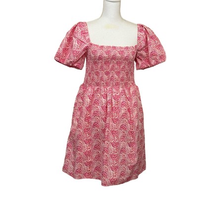 NWT Crew Puffed Sleeve Smocked Mini Dress, medium, floral