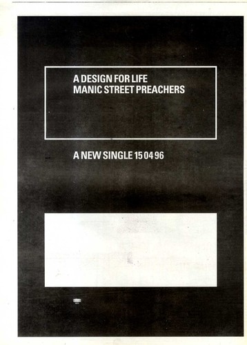 F7 PICTURE SIZE ADVERT 15X11 MANIC STREET PREACHERS : A DESIGN FOR LIFE