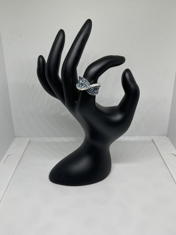 Womens Sterling Silver 925 S￼ Crystal Ring Size 7