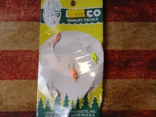 Vintage Lakco Tackle 4 ice fishing Jig Heads Florescent Glow in the dark  lure