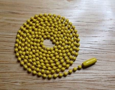 30" Yellow Colored 2.4mm Ball Bead Stylish Fashionable Dog Tag Chain Necklace