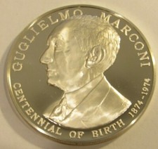 1974 Guglielmo Marconi Sterling Silver Round - 24.2 grams Franklin Mint
