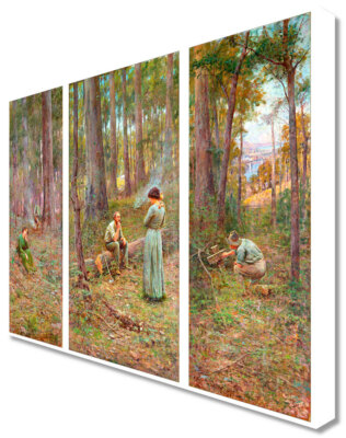 Frederick Mccubbin 'the Pioneer' Triptych Canvas Art Print