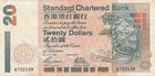 uq065 Hong Kong 20 Dollars 1997 Standard Chartered