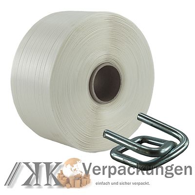 13 mm PE-Umreifungsset, Polyester-Umreifungsband 1100 m und 200 Schnallen 13 mm PE-Umreifungsset, Polyester-Umreifungsband 1100 m und 200 Schnallen