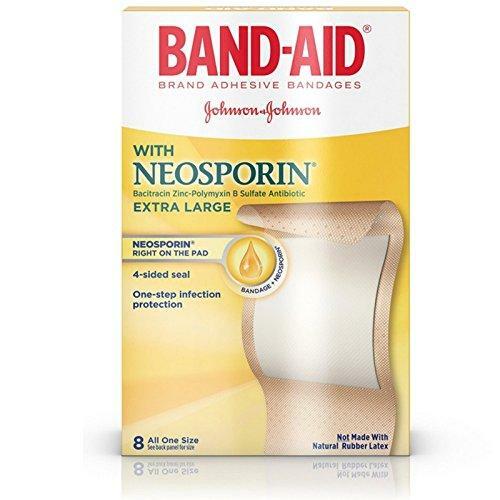 BandAid Brand Bandages with Neosporin Antibiotic Ointment Extra Large