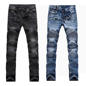 mens distressed moto jeans