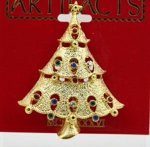Immagini Natale Usa.Jj Spilla Albero Di Natale Placcata Oro Giallo E Cristalli U S A 4 Ebay