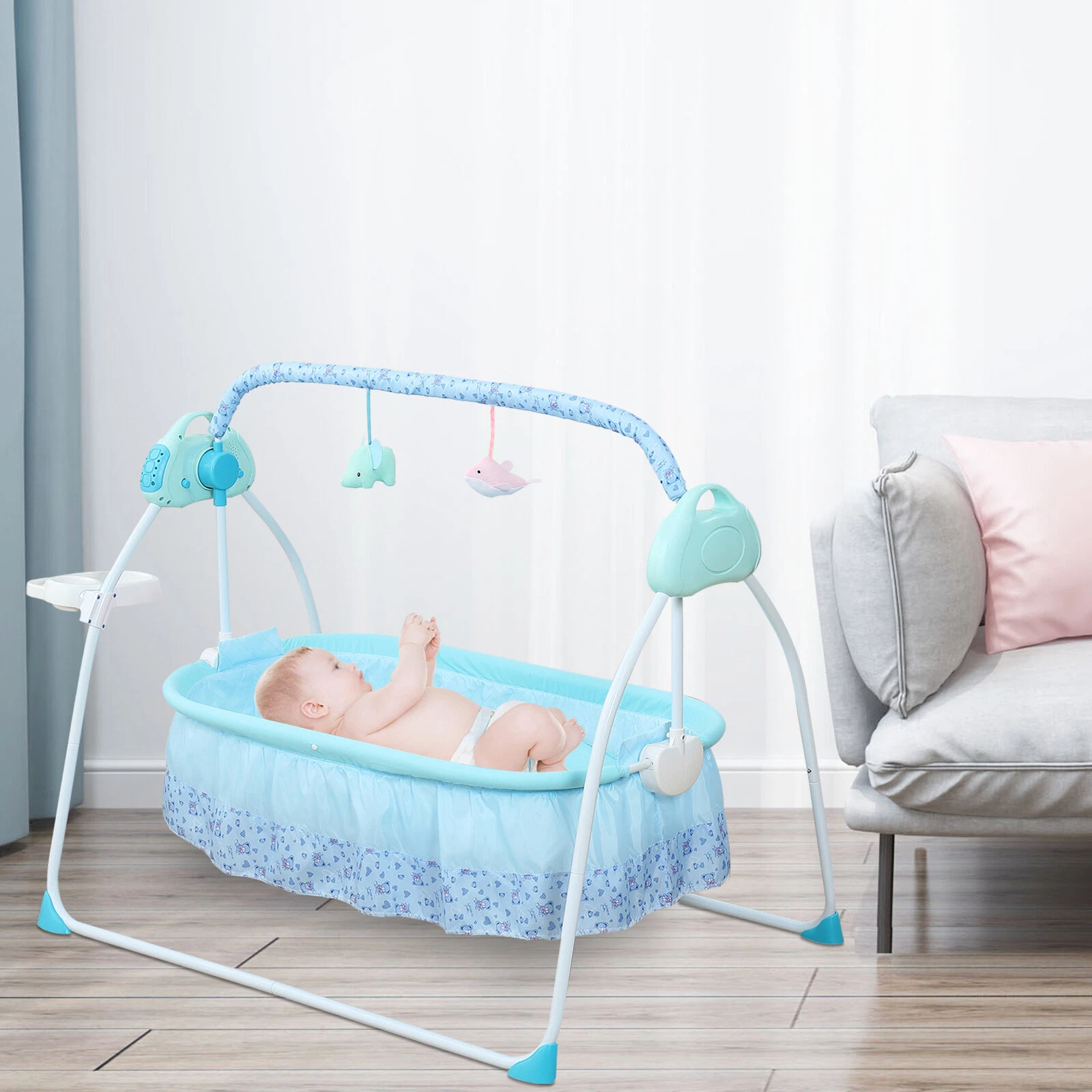 Bluetooth & USB Baby Cradle Swing with Auto-Swing Motions & Music