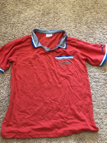 VTG Judge Polo Collared Shirt Red Airline First L… - image 1