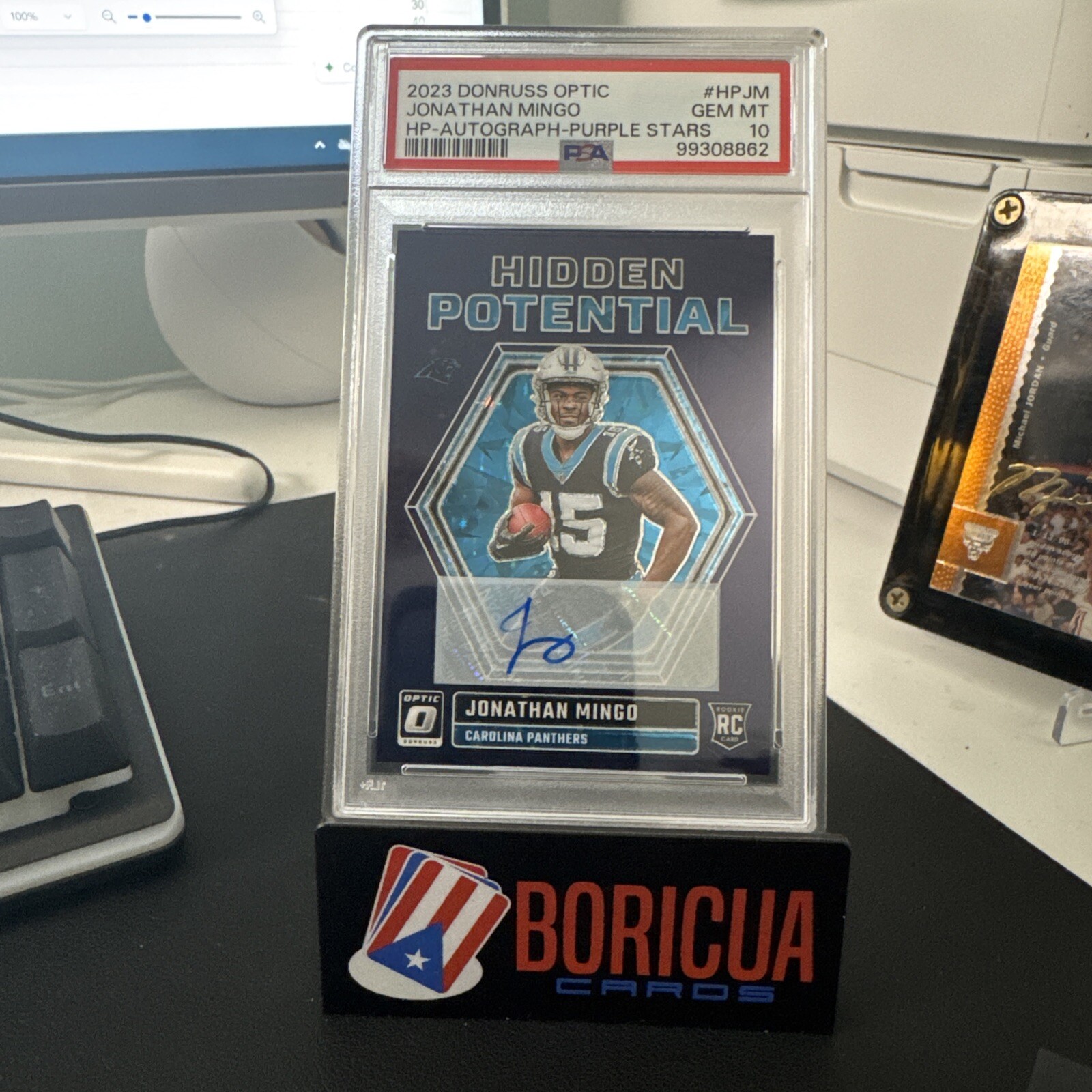 Jonathan Mingo 2023 Optic RC Hidden Potential Purple Stars Auto /25 - Cowboys