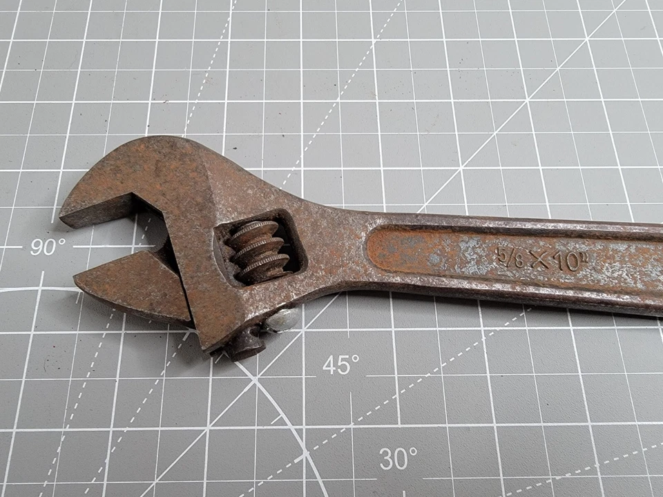 Llave ajustable Fulton Tools 10 pulgadas acero forjado alemán buen estado de funcionamiento de colección Foto 4 de 4