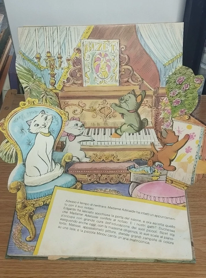 1973 - WALT DISNEY - GLI ARISTOGATTI - AUGURI MONDADORI - LIBRO POP-UP - Immagine 3 di 4