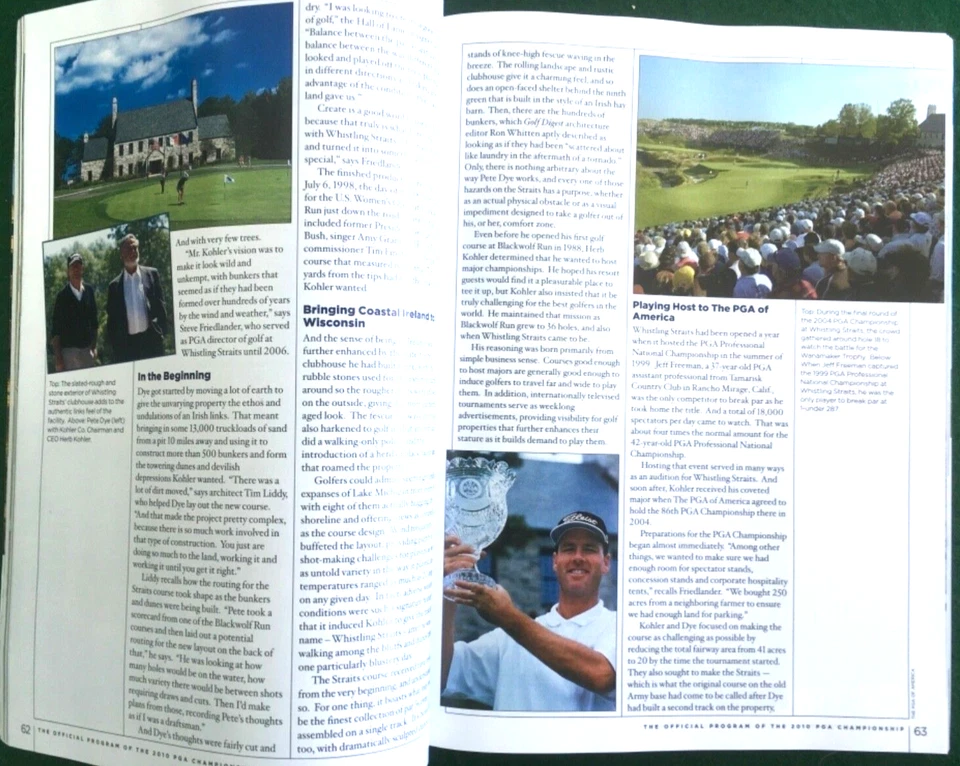 2010  PGA GOLF CHAMPIONSHIP  OFFICIAL  PROGRAM   WHISTLING STRAITS  MINT !!!  C5 - Image 2 of 4