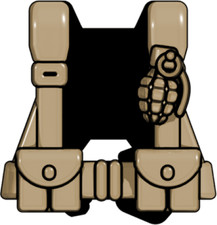 BrickArms Dark Tan WW2 US Scout Vest Weapons for Brick Minifigures