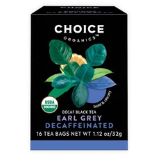 Choice Organics Organic Decaffeinated Earl Grey Tea 16 Count Caffeine Free