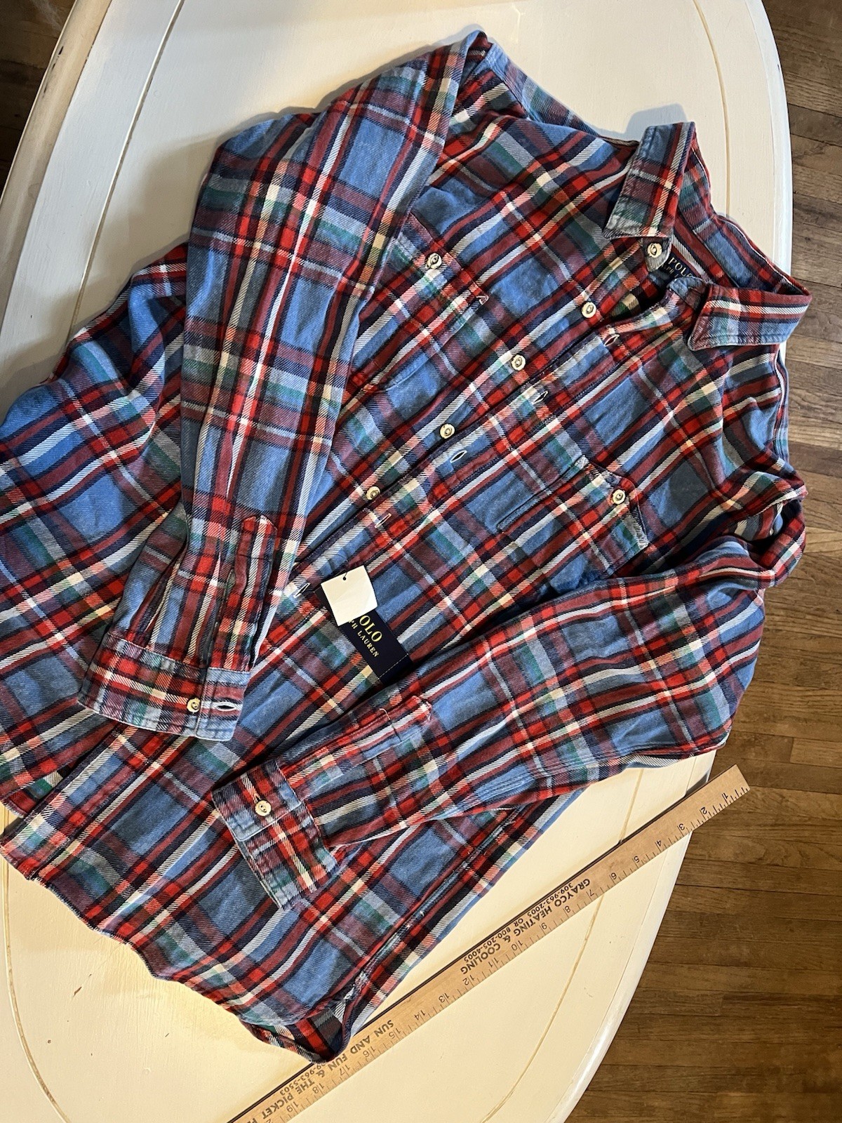 Polo Ralph Lauren Men L Classic Fit Plaid Brushed Flannel Oxford Shirt Nwt