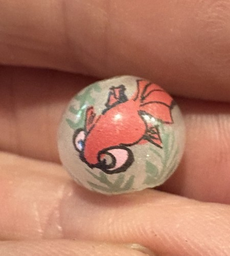 Antique Koi Fish Glass Bead 18.6mm - Reverse Painted